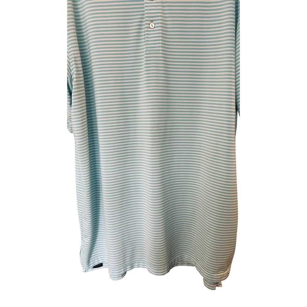 Peter Millar Summer Comfort Polo Shirt Men’s XL Blue White Stripe Golf Stretch - Picture 4 of 8